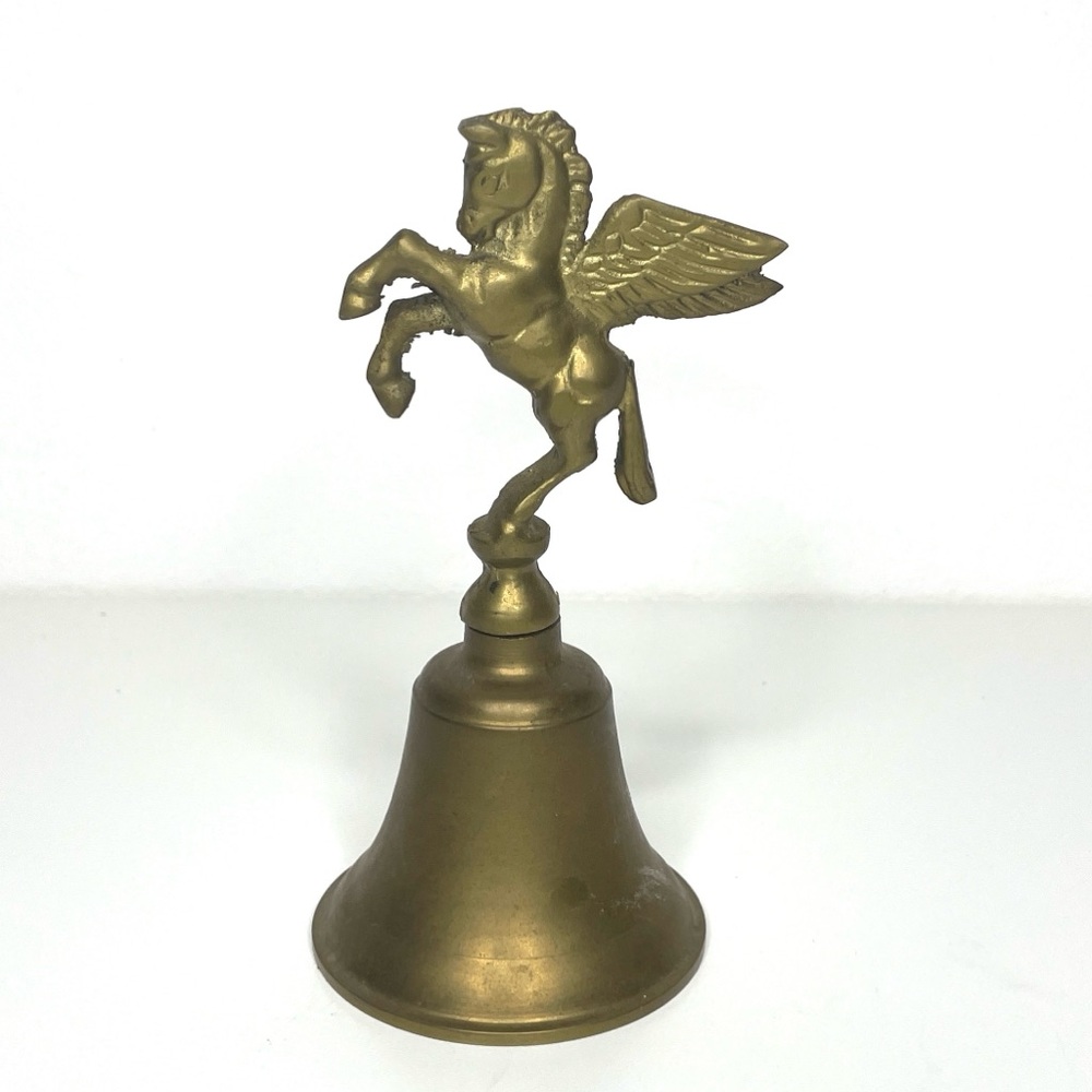 Vintage Brass Bell Pegasus Winged Horse